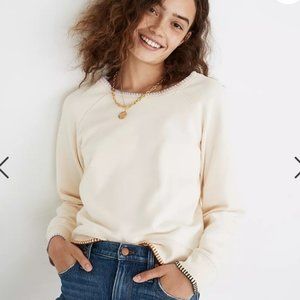 Madewell Stitched Shrunken Sweatshirt Ivory Size S